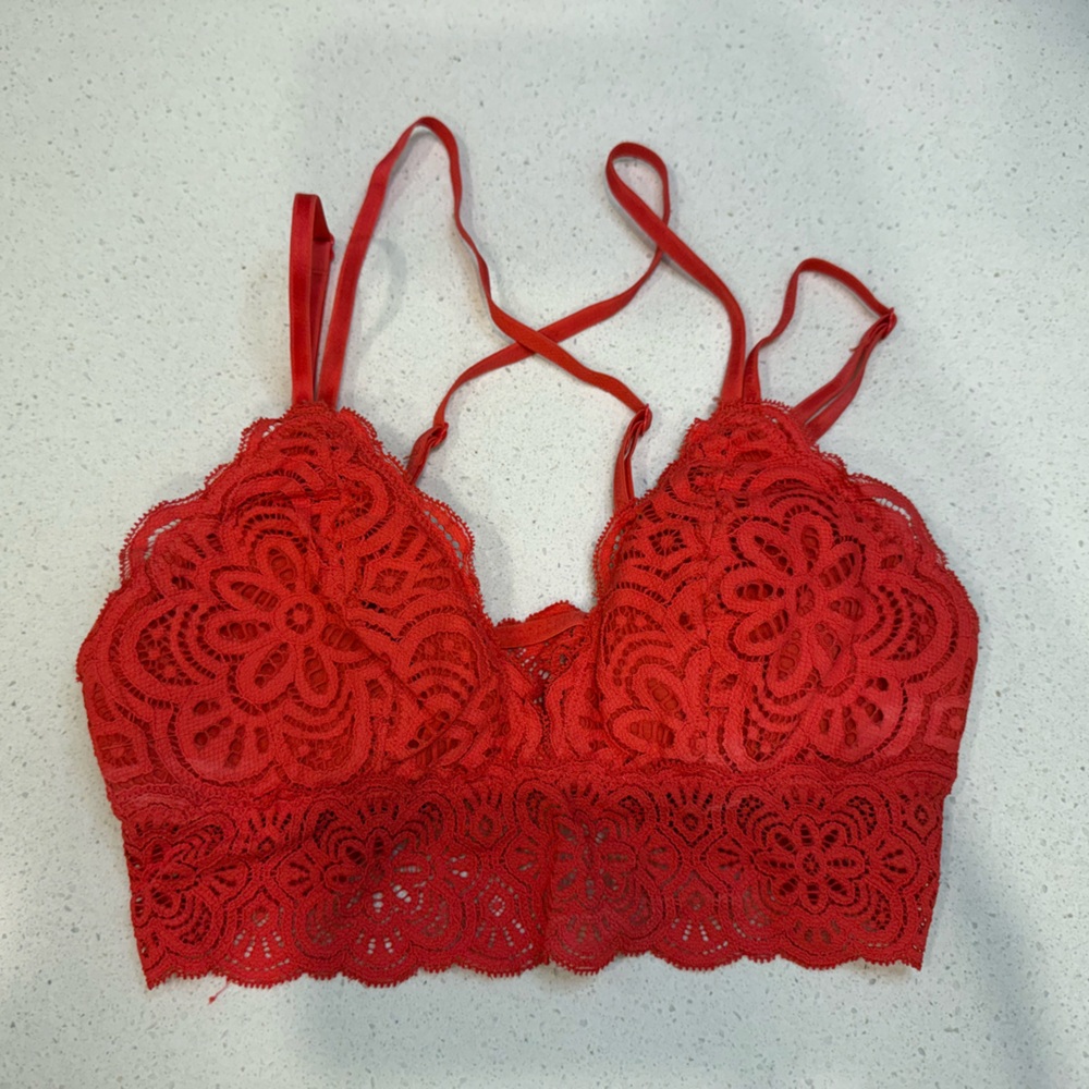 Aerie Floral Lace Bandeau Bralette, Size XS, Intimates, Sleepwear